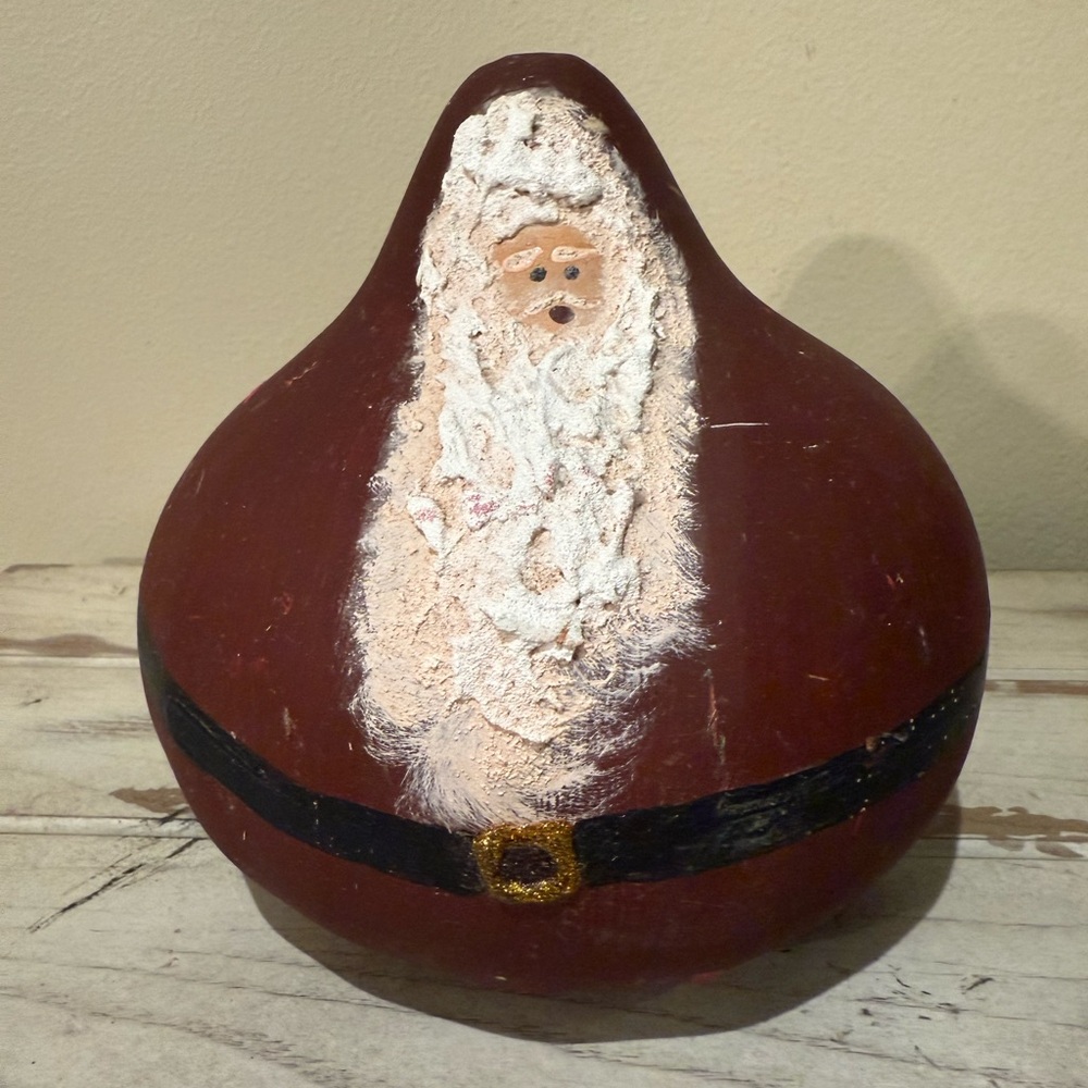 Handcrafted Santa Gourd Decoration Folk Art Primitive